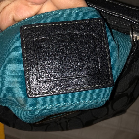 Black Signature Coach Bag with Blue Lining - Picture 3 of 6